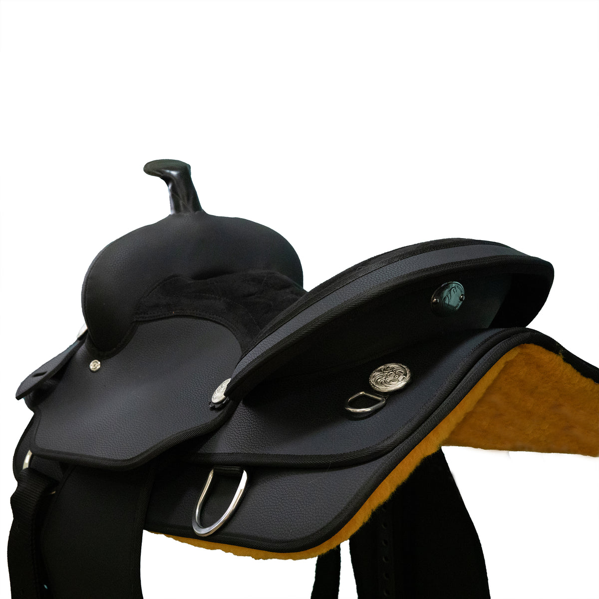 Western Saddle Black Authentic Saddle Barstool | Black Forest Decor