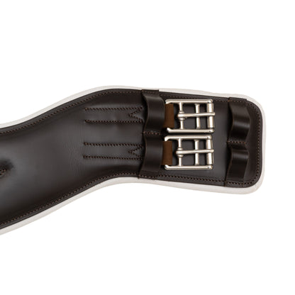Syd Hill Anatomical Leather Dressage Girth - White Backing