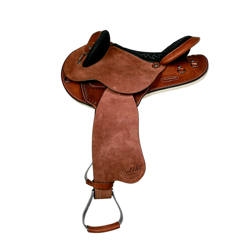 Syd Hill Gibson Half Breed Saddle, Roughout Leather - SHXP Adjustable Tree and Panels